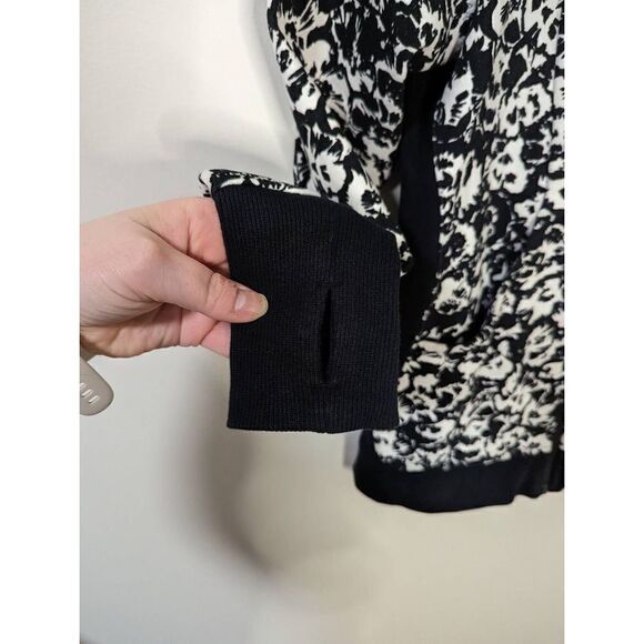 Lululemon Cozy Cuddle Up Jacket Fleur Sombre Black & White Full Zip Sweater - Picture 4 of 8